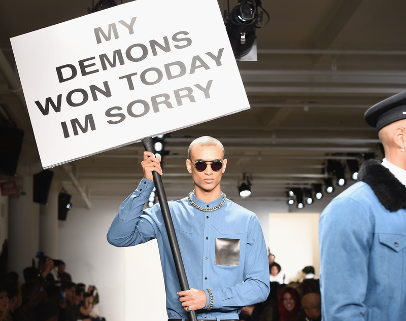 Making a statement: A model walks the runway wearing Pyer Moss in New York, February 2016. Ilya S. Savenok/Getty Images